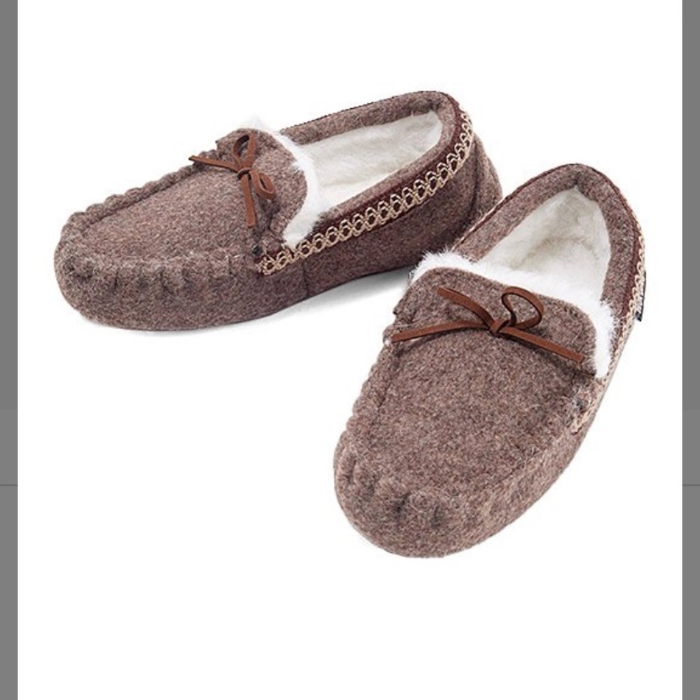 MuK Luks | Brown Plush Moccasin Slippers Size 6 New